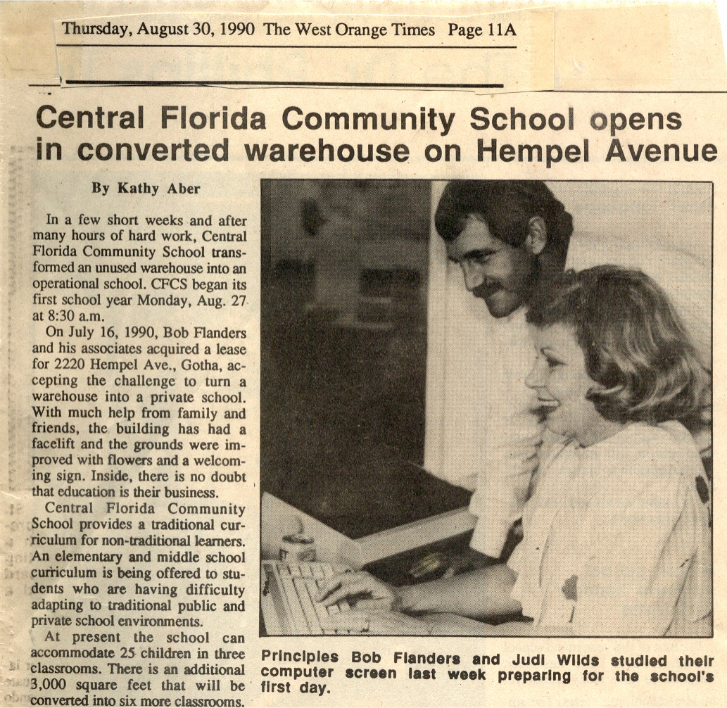 Original announcement that the school was opening