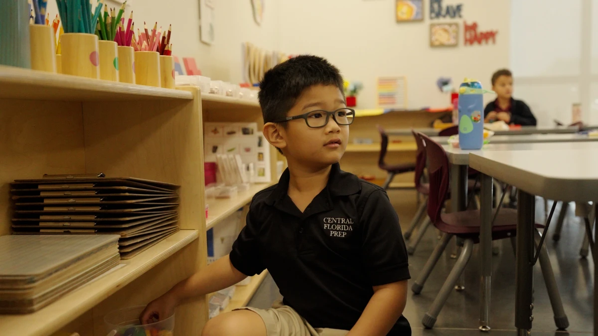 Montessori students in classroom