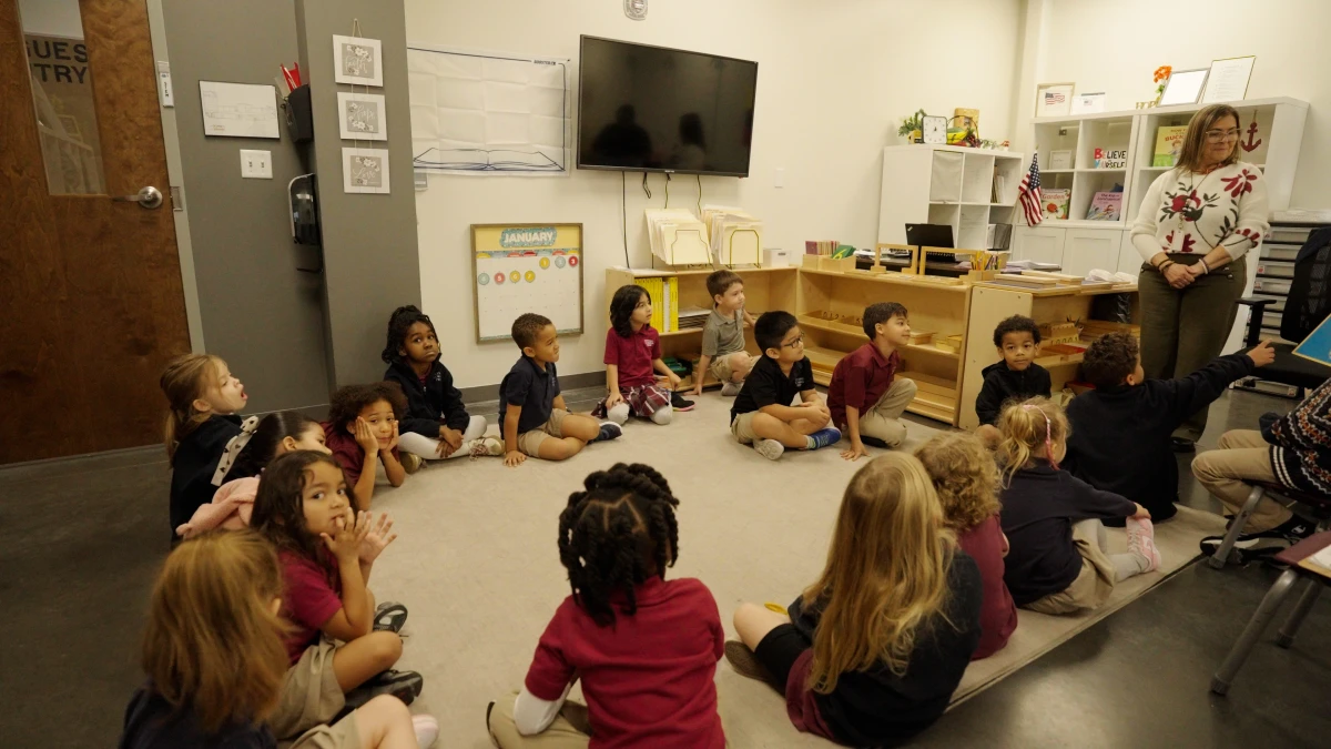 Elementary student in class