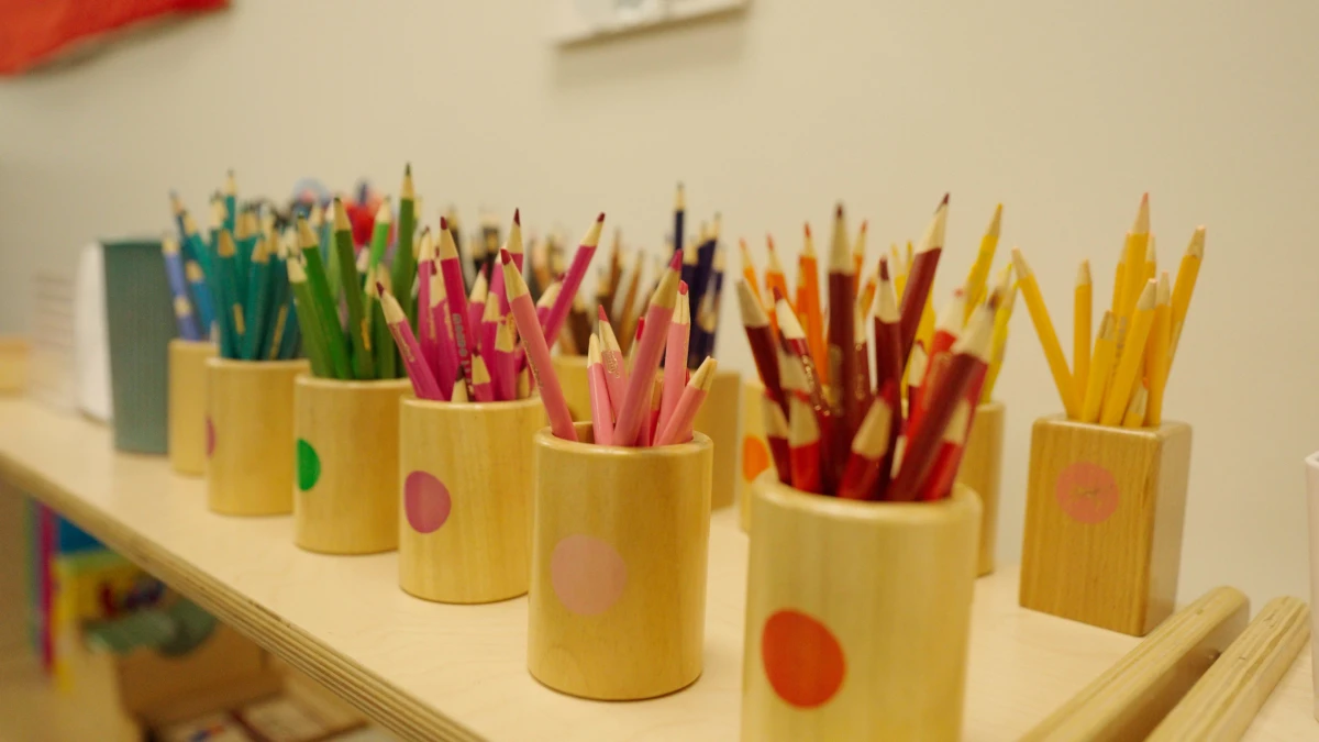 Montessori student at work